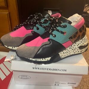 Worn multi color Steve Madden sneakers